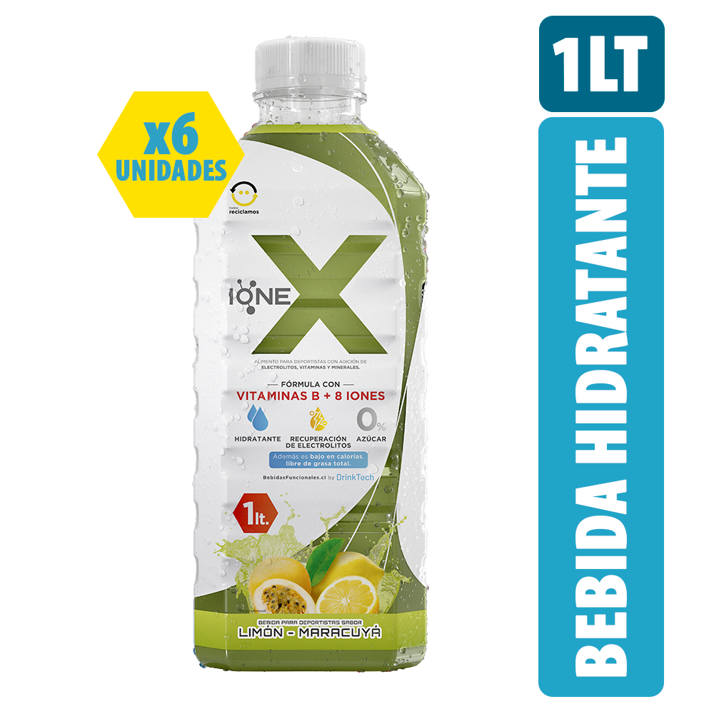6 botellas de IONEX (1 Litro) Sabor a Elección