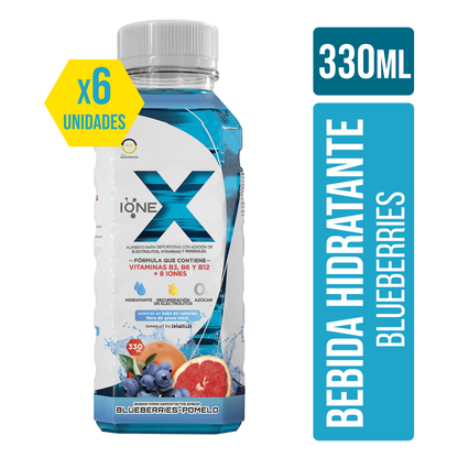 Pack 6 IONEX – Súper Hidratación Blueberries Pomelo (330 ml)