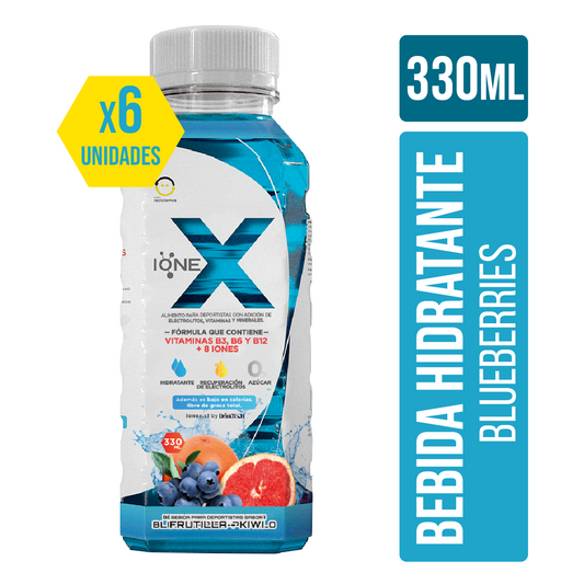 Pack 6 IONEX – Súper Hidratación Blueberries Pomelo (330 ml)